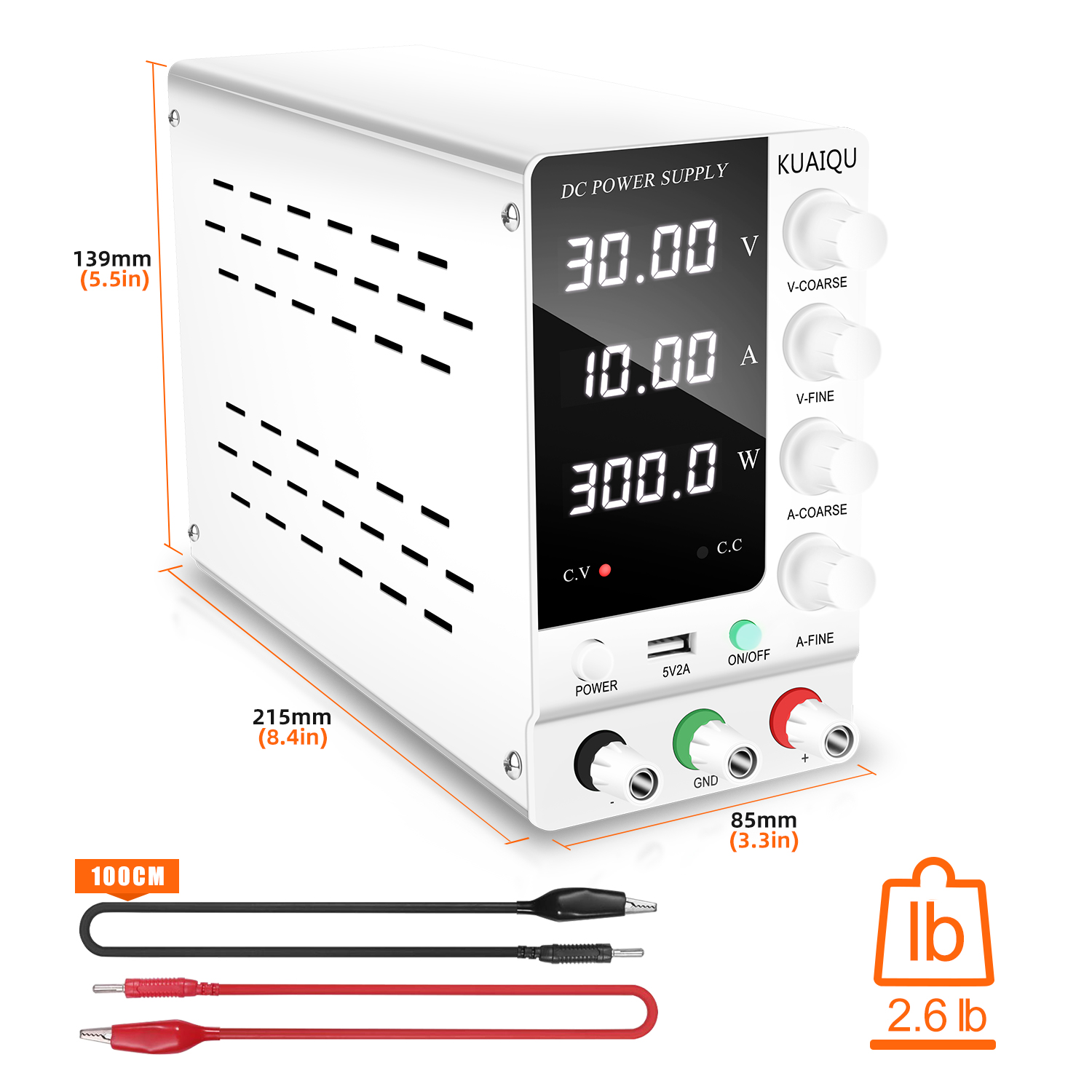 KUAIQU Lab DC Power Supply 30V - High Precision Adjustable Lab Power Supply 120V 3A ulasan dan harga